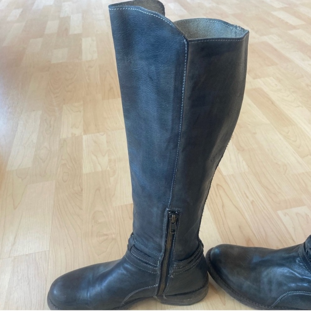 Bed Stu Bristol Dark Gray Leather Knee Boots - Size 8 - Picture 6 of 8